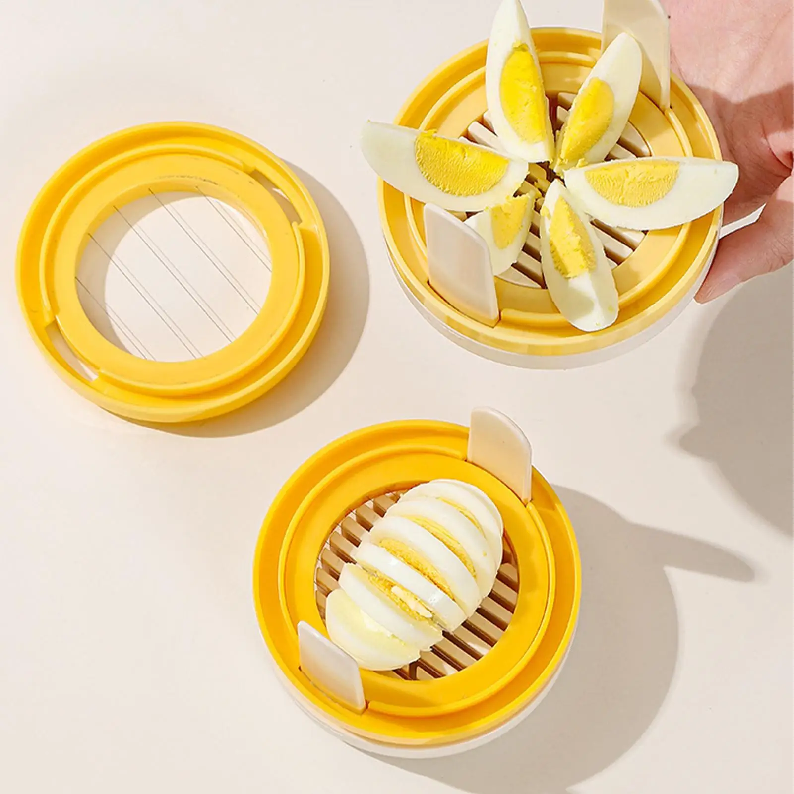 1pc Stainless Steel Egg Slicer Egg Split Device Handheld Mushroom Kiwi Divider Tomato Cutter Multifunction Slicing Mould