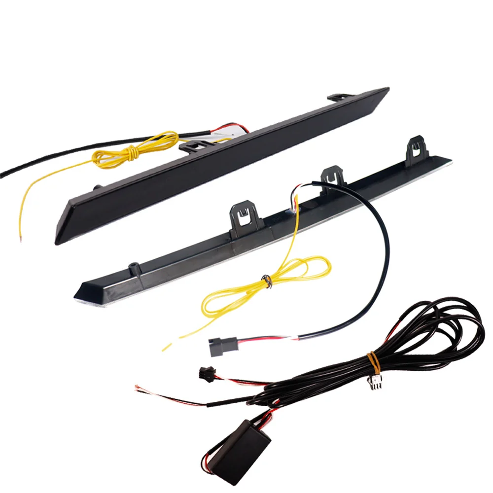 White LED Front Engine Bay Hood DRL Daytime Running Lights & Sequential Amber Turn Signal Lights For Toyota RAV4 2019 2020 2021