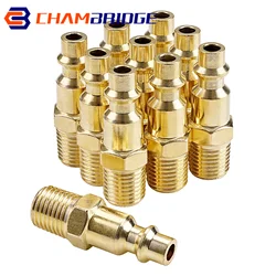Acoplador rápido NPT de latón macizo, manguera de línea de aire, accesorios de compresor, conector, accesorios de herramientas, acoplador de enchufe de compresor de aire, 2-10 piezas
