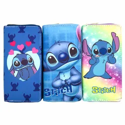 Disney Unisex PU Leather Long Wallet Cute Stitch Multifunction Women Men Wallet Zipper Coin Purse Female Card Holder Clutch