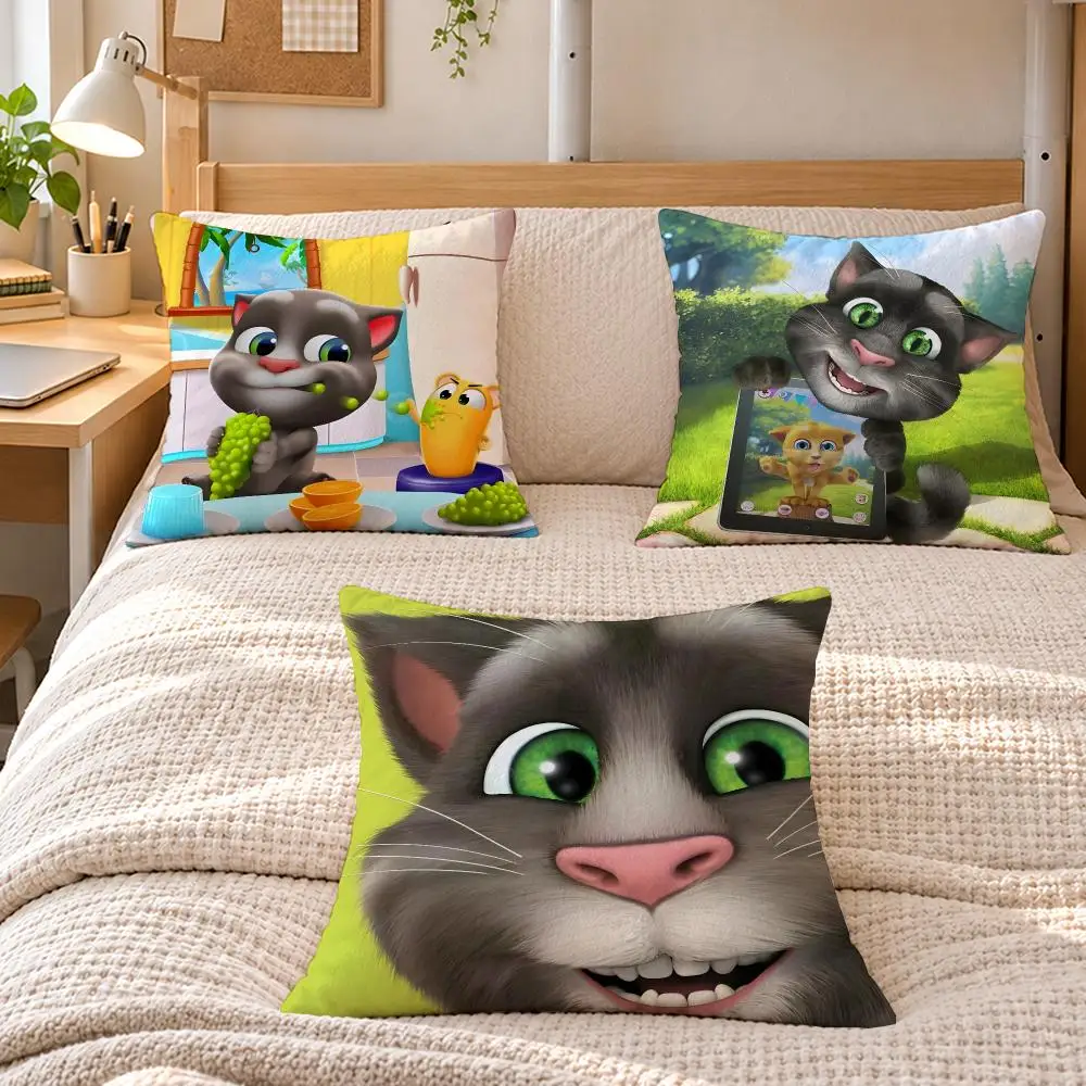 Game Adventure M-My Talking Tom Cushion Cover Soft Short Plush  throw pillow Sofa Bedroom Den Car Dorm Decor Gifts