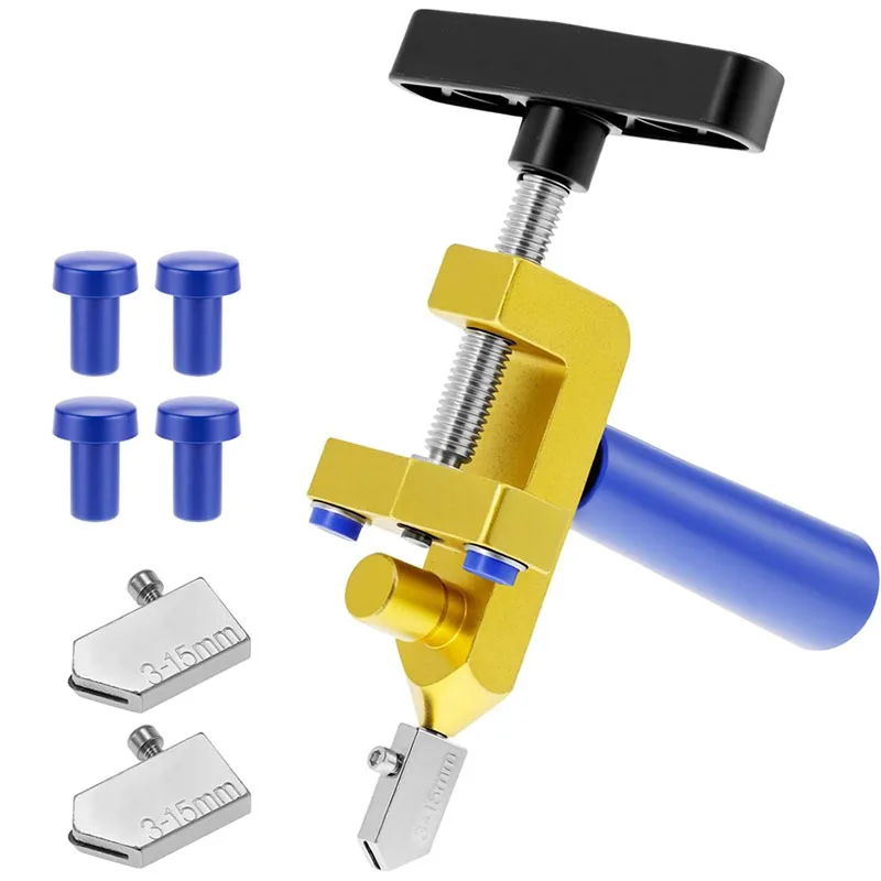 

Керамический резак для стекла и плитки 2 в 1, ручной плиткорез с лезвиями из вольфрамовой стали 3-15 мм