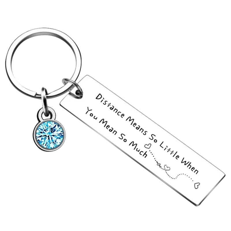 Long Distance Relationship Gifts Keychain Boyfriend Going Away Gift Key Rings Girlfriend Gift Goodbye Farewell Gift