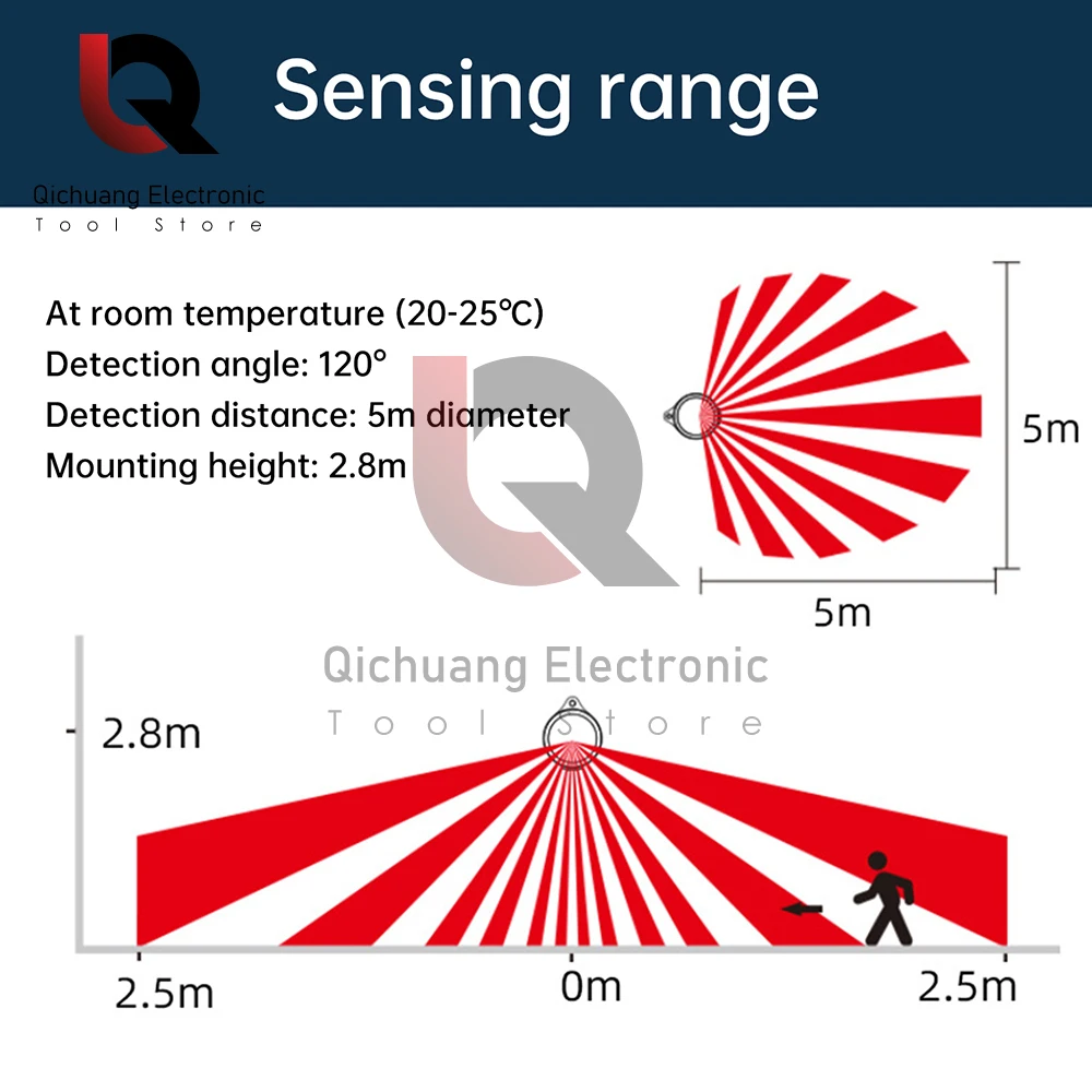AC 220V Universal Electric Fan Sensor Plug LED Light Intelligent Infrared Human Body Mobile Sensing Switch No Wiring Required