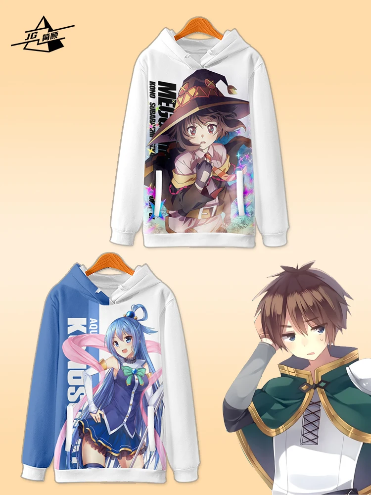 KonoSuba: God’s Blessing on This Wonderful World Anime Game Cosplay Unisex Hood Hoodie Long Sleeves Tops Men Woman Sweaters