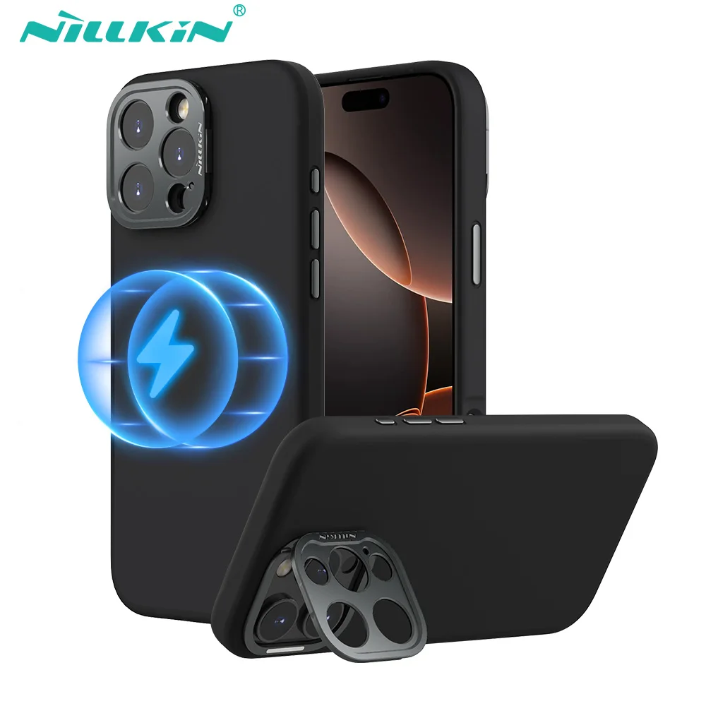 Magsafe Case For iPhone 16 Pro Max Nillkin Liquid Silicone Soft Case With Lens Protection Magnetic Back Cover For iPhone 16 Pro