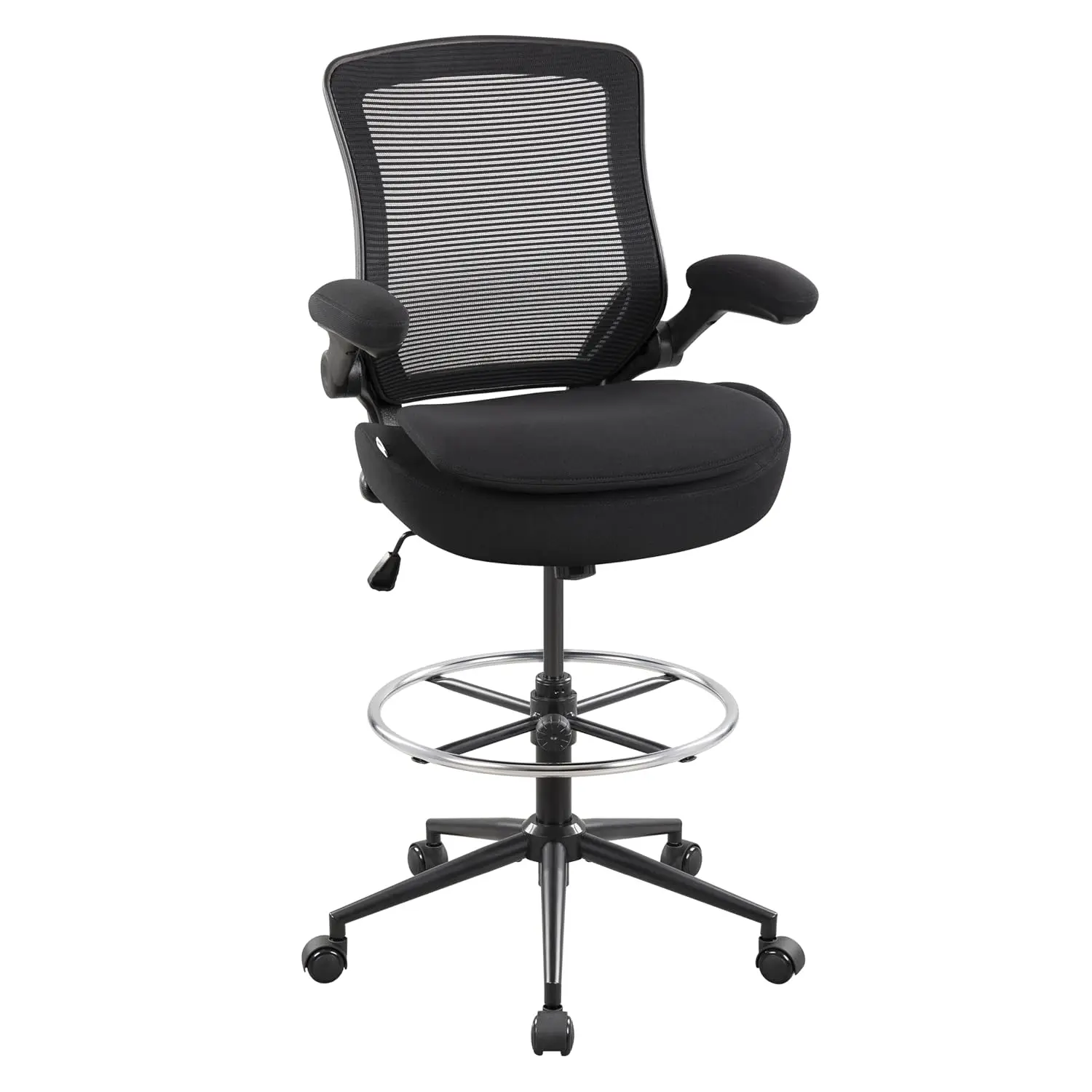 Drafting Chair Tall Office Desk, Ergonomic Mesh High Back, Thick Cushion, Flip-up Arms, Adjustable  Customized