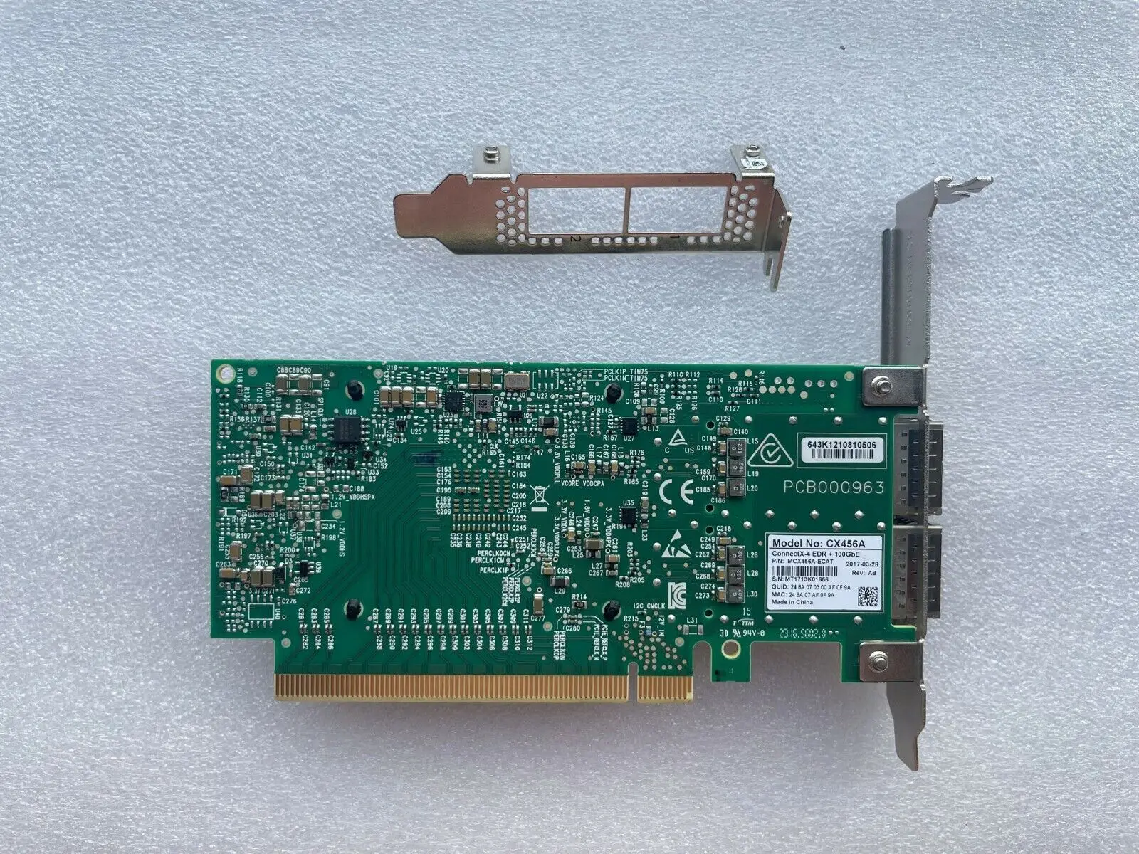 MCX456A-ECAT Mellanox ConnectX-4 VPI EDR IB 100GbE QSFP28 Dual Port Adapter