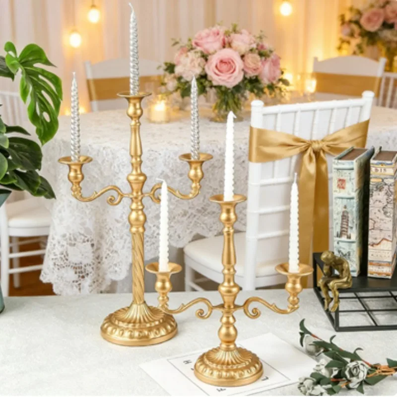 Vintage Metal Candle Holder Wedding Centerpiece Retro Home Decor Photo Prop Tabletop