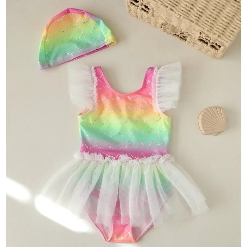 

Детский купальник-русалка для девочек, слитный, для малышей, для пляжа и термальных источников, бикини