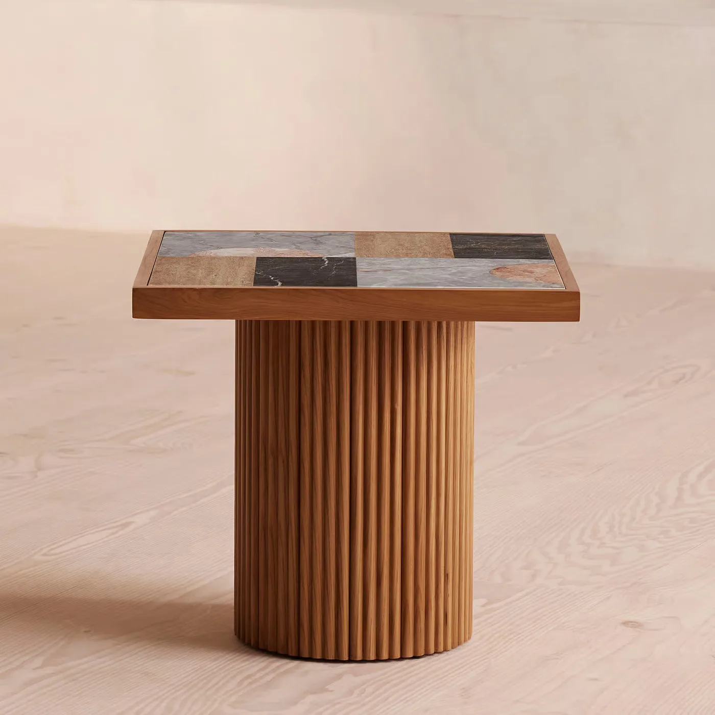 

^a 2025luxury marble side table for home living room; mixed hole stone marble square coffee table for hotel business oak*