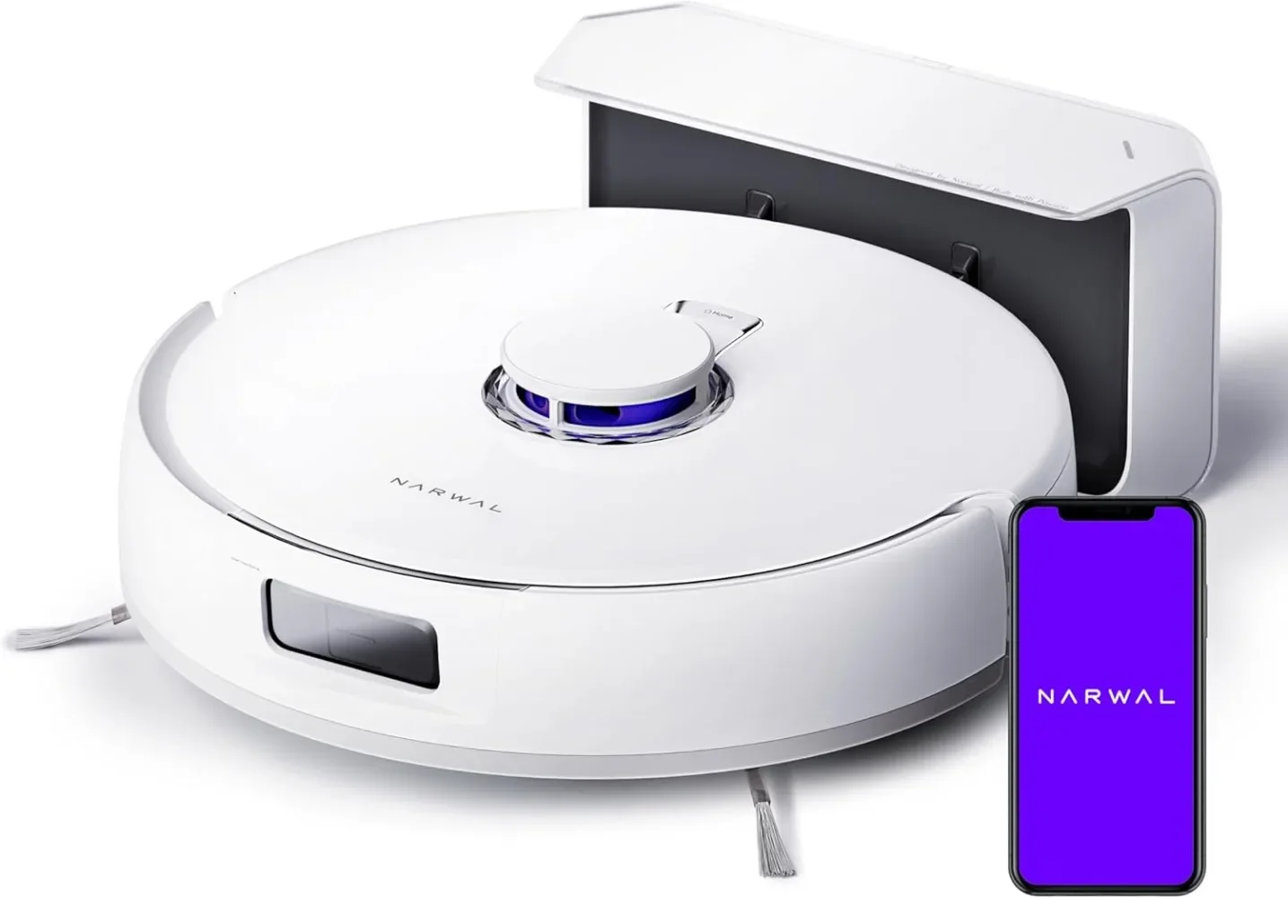 Plus Robot Vacuum and Mop 7-Week Dust Storage Zero Tangles 7800Pa Suction Mopping Tri-Laser Obstacle Avoidance LiDAR Navigation