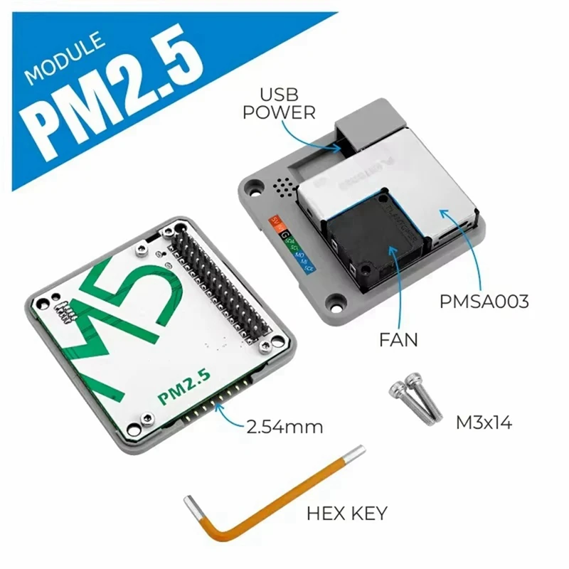 PM2.5 Air Quality Module (PMSA003) Ambient Air Quality Testing Module DC5V Power Supply M5core Pedestal-AU32