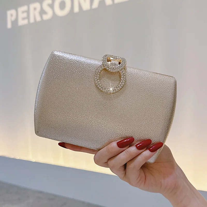 

Fashion Diamond Embedded Evening Clutch Bag for Women, Elegant Handbag with PU Hard Shell, Polyester Lining, High-Quality