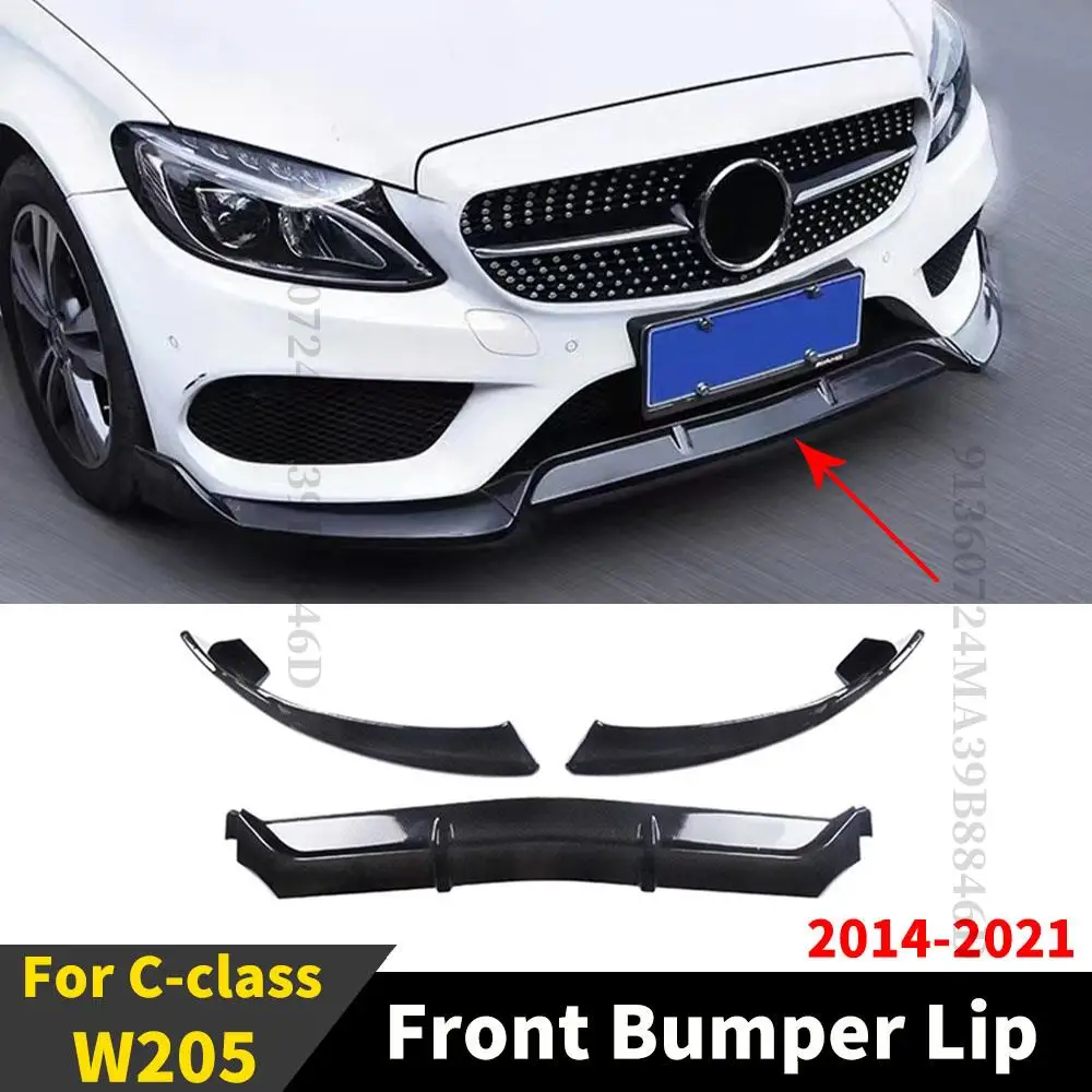 

Guard Exterior Part Front Bumper Lip Chin Cover For Mercedes Benz C W205 2014-2021 C180 C200 C260 C300 Tuning Facelift