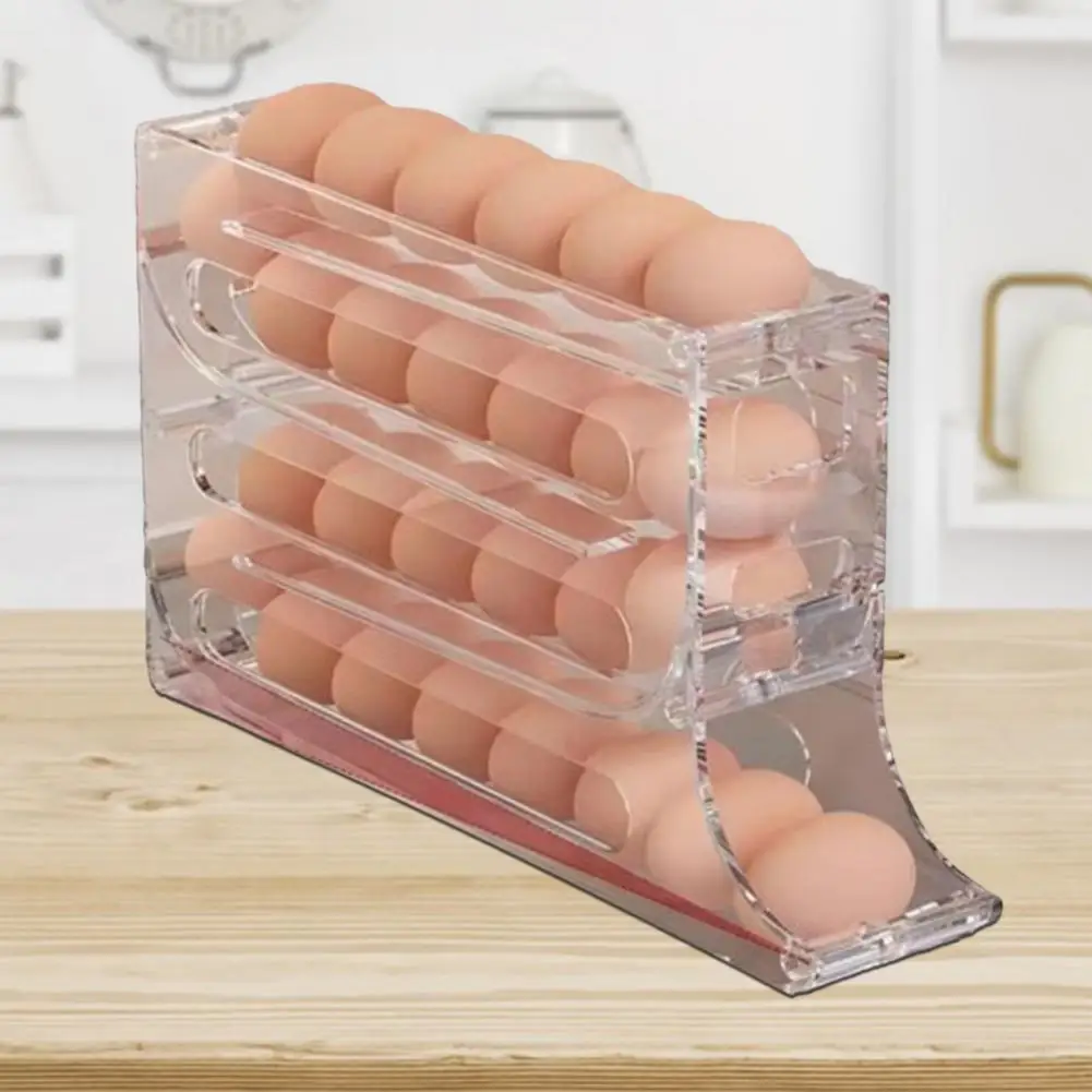 Egg Holder Egg Storage Container Capacity Egg Storage Box with Non-slip Design Multi-function Organizer 4 Tier Rack for Easy