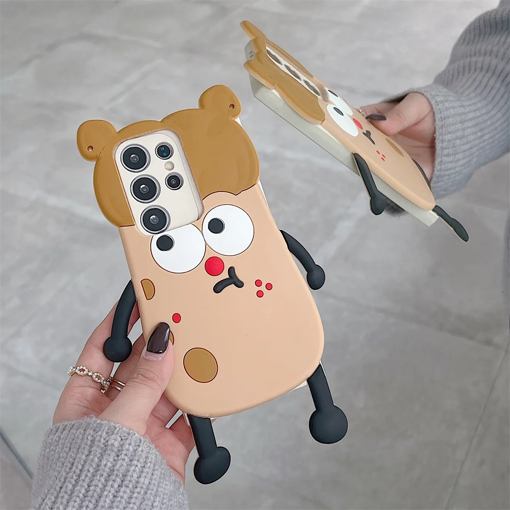 Cute Funny Cartoon Potato Girl Phone Case for S26 Ultra Playful Soft Silicone Protective Cover for Samsung Galaxy S25 S24 A57