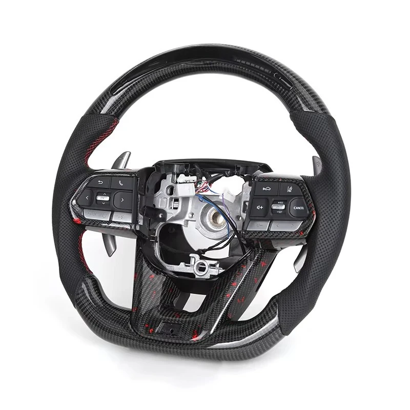 Sports Style Carbon Steel Steering Wheel for Land Cruiser 200 and Prado Leather Material Fit for Toyota Land Cruise