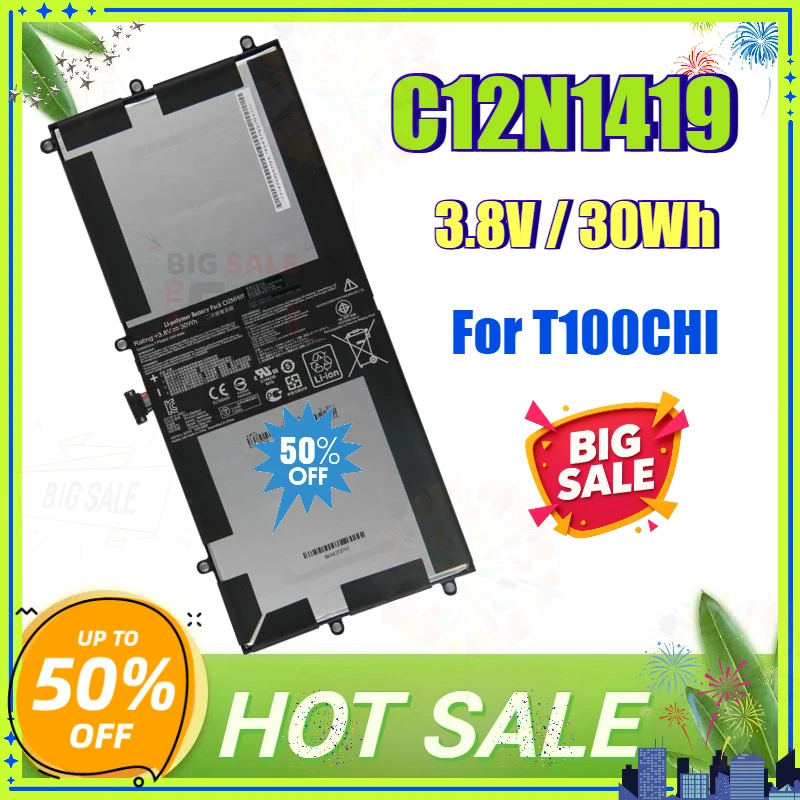 7660mAh C12N1419 Replacement Tablet Laptop Battery for ASUS T100Chi T100 Chi Laptop Battery for Transformer Book T100CHI