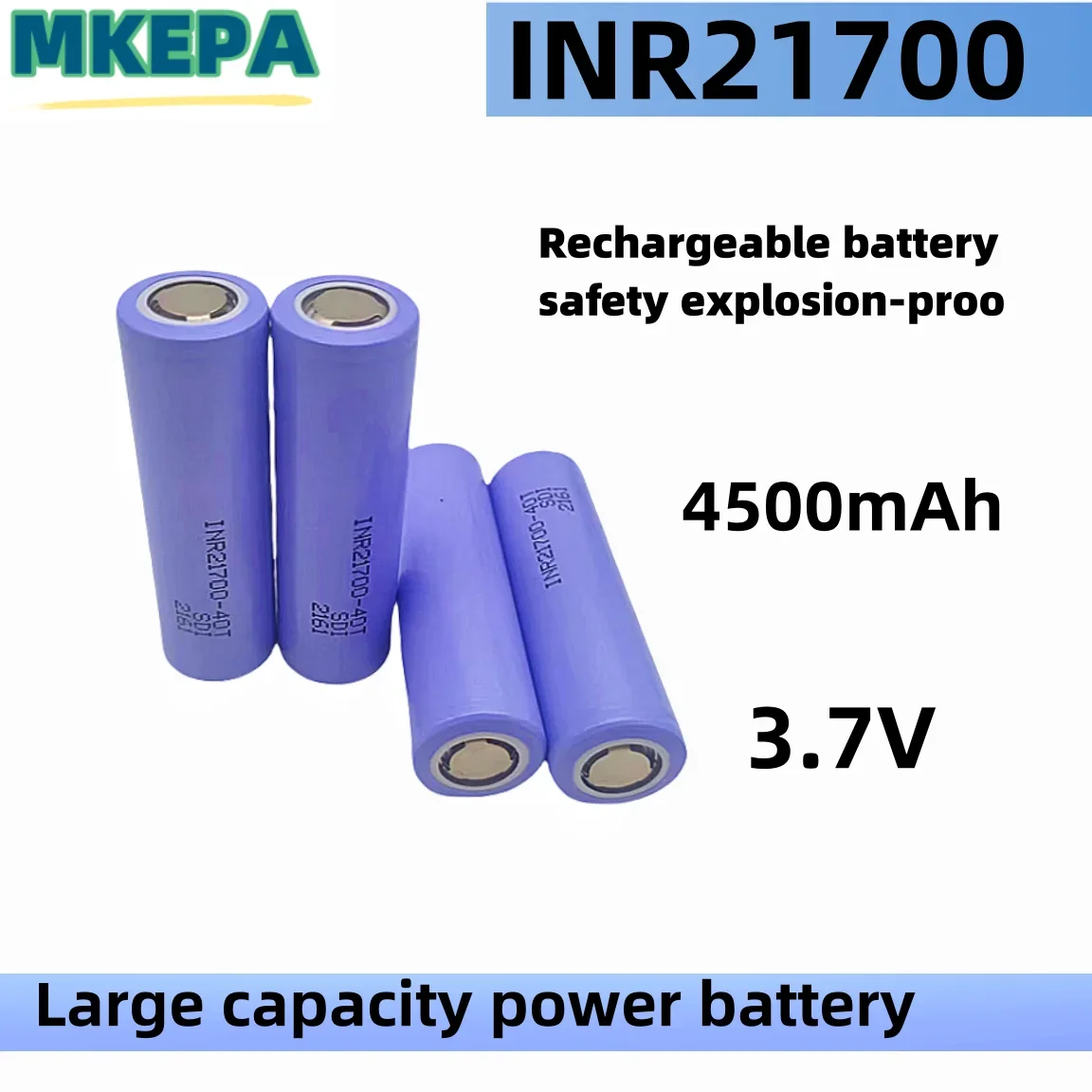 21700 Battery Rechargeable Battery 3.7V 4500mAh 50A Power Li-ion High Discharge Batteries for Electrical Tools Cycle charging