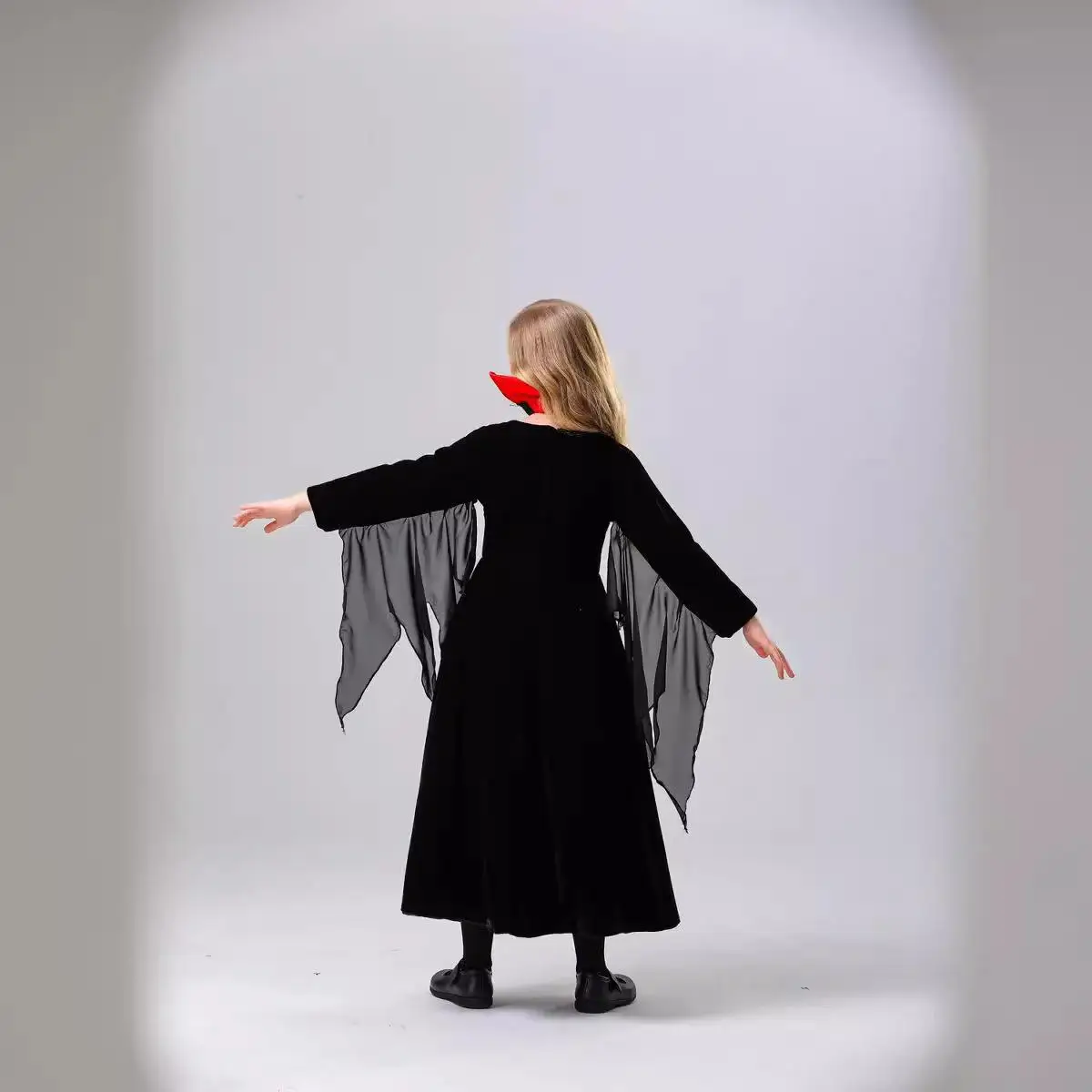 Kostium na Halloween dla dzieci, przebranie Królowej Diabła, Wiedźmy, strój na występy sceniczne, materiał PU, wzór kwiatowy, KTV Dr