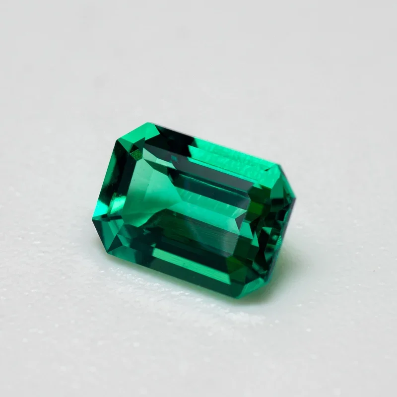 Lab Grown Columbia Emeralds size 5x7mm Hydrothermal Emerald Hand Cut with Cracks Inclusions Inside Selectable AGL Certificate