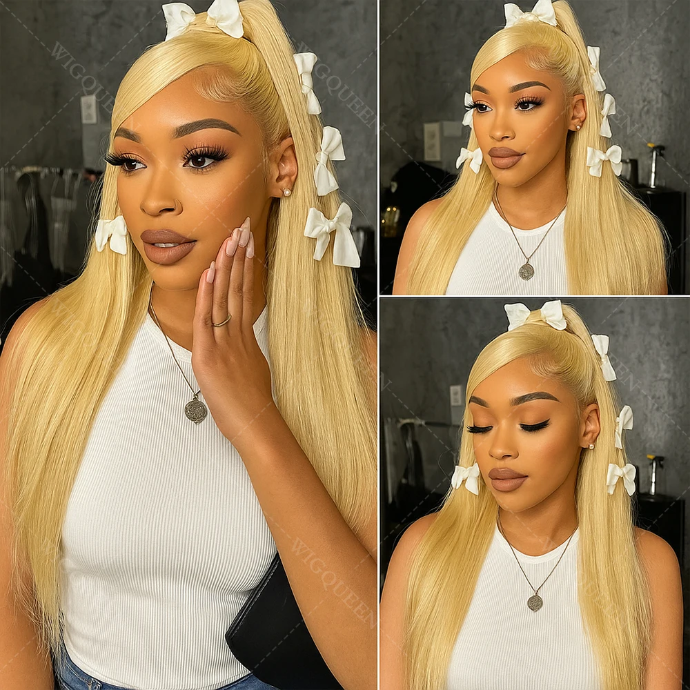 200% الكثافة 613 Hd الدانتيل الباروكات الأمامية رقيقة جدا غير مرئية 13x4 شقراء طويلة حريري مستقيم الدانتيل الجبهة الباروكات البرازيلي الشعر البشري