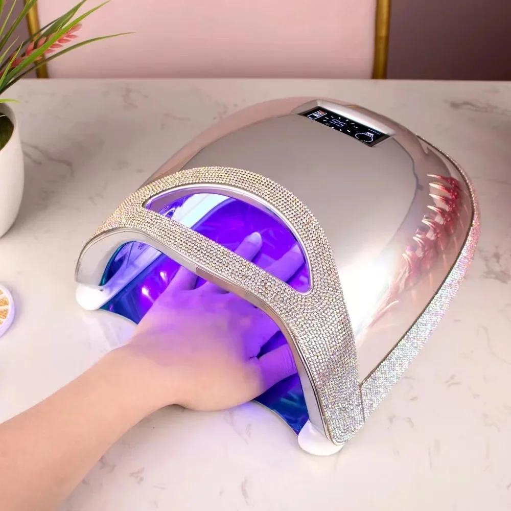 Diamond Bling Manicure Dryer Machine Mermaid 48W Wireless Uv Nail Lamp Fast Drying Cordless Rechargeable Led Nail Lamp