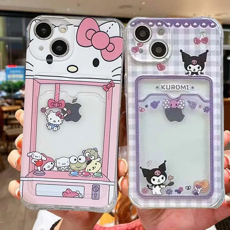 Cute Sanrio Hello Kitty Card Holder Case for Samsung Galaxy A55 5G A54 A53 A35 A34 A52 A15 A14 A23 A24 A04 A05 A05S A33 A51 A50