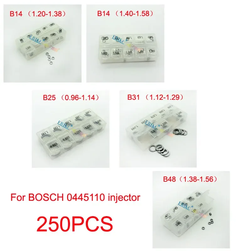 Комплект шайб регулировки форсунки B14 B25 B31 B48 Ремонтная прокладка форсунки Common Rail для форсунок Bosch CRI 0445 110