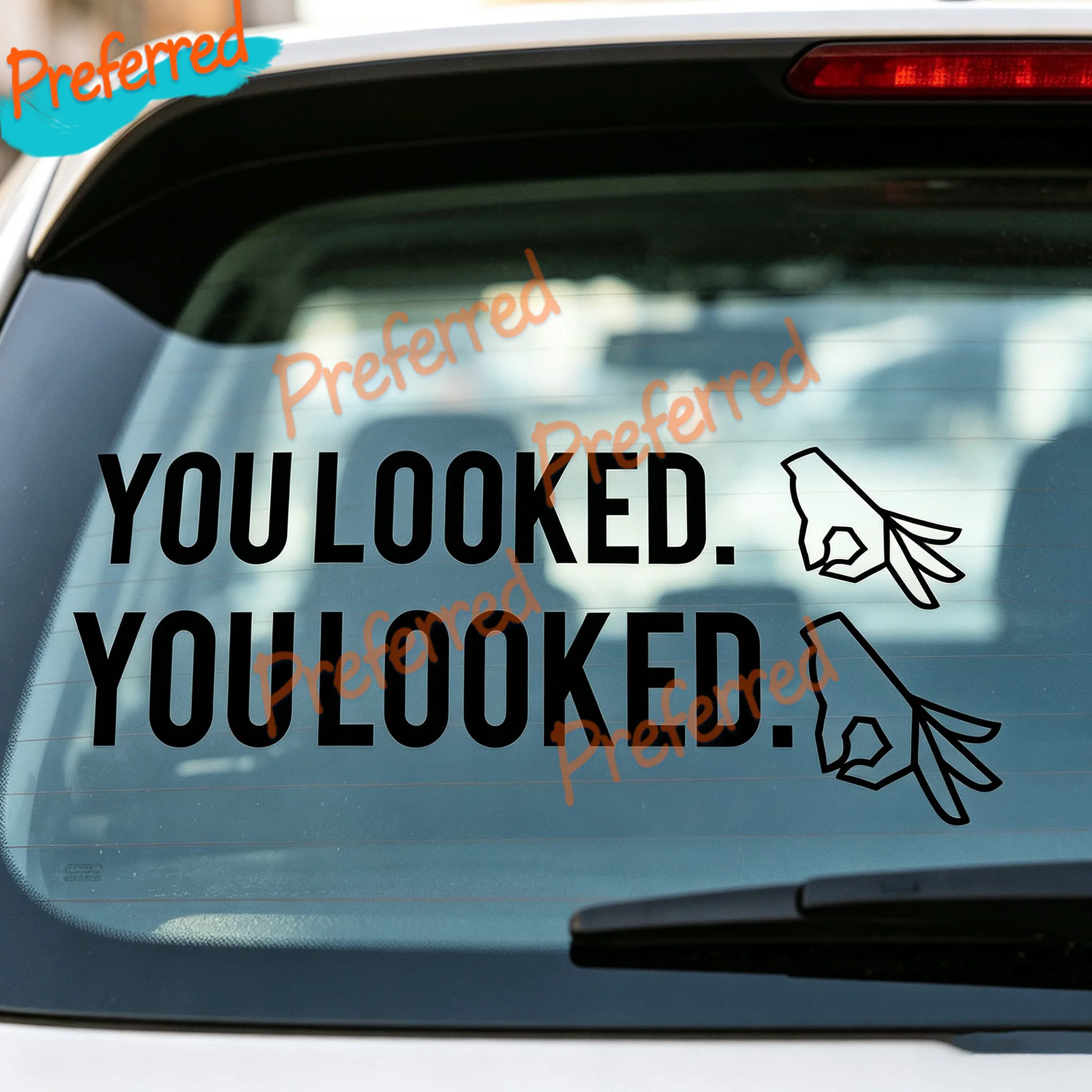 2x Aufkleber You Looked Ok Hand Symbol Funny JDM Lowered Import Tuner Car Truck Decal Sticker - Customizable in Any Sticker Size