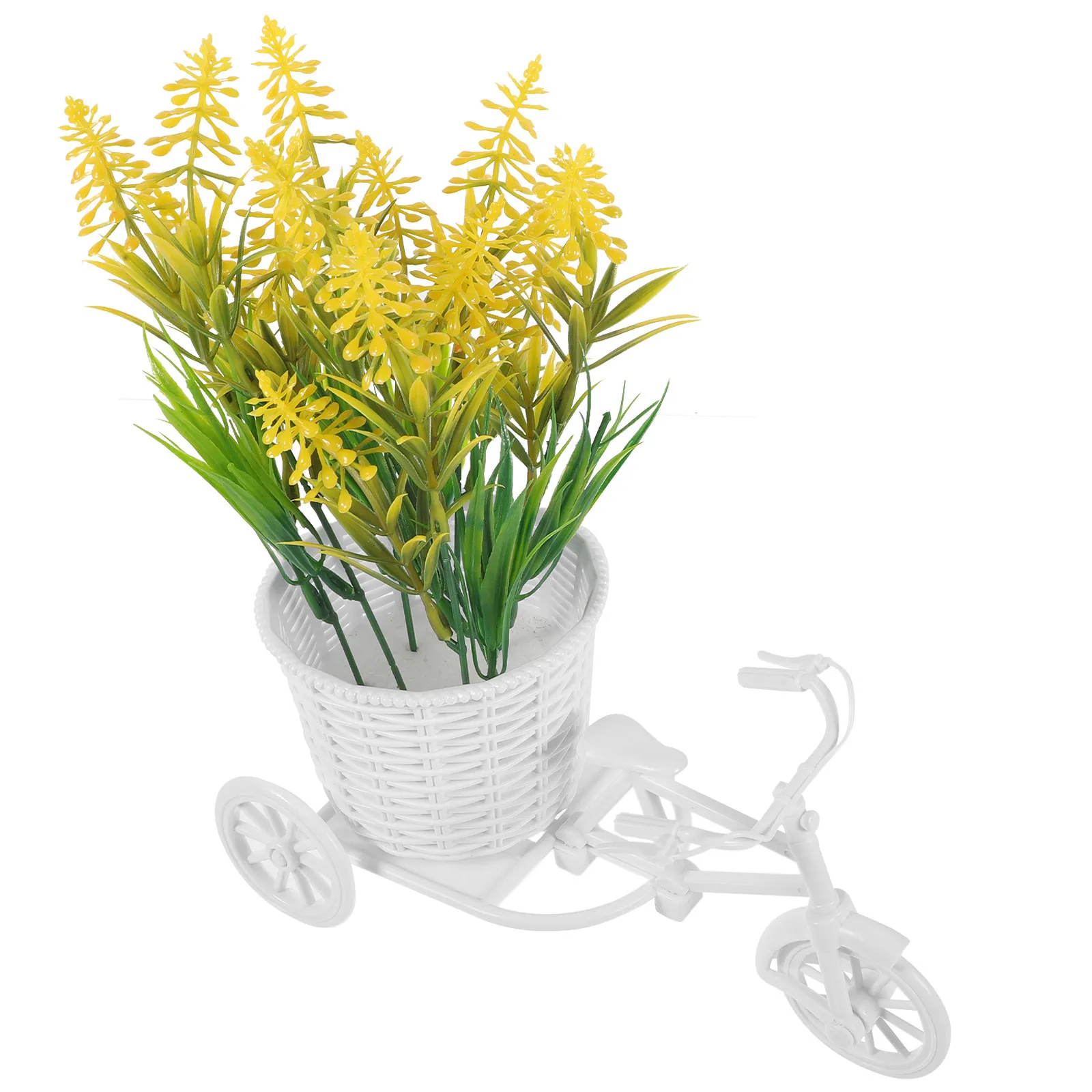 1Pcs Plastic Flower Tricycle Basket Knitted Handcraft Decor Creative Flower Storage Container for Wedding Birthday Home Office