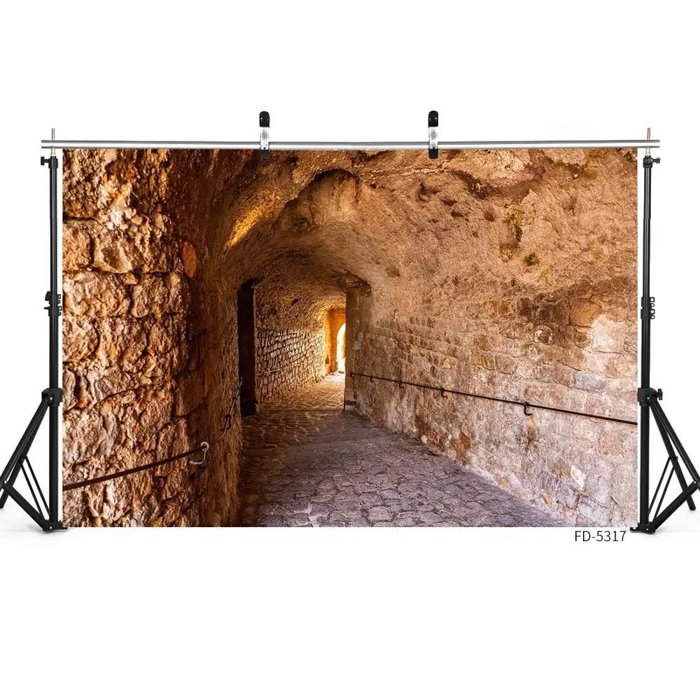 Long Cave Corridor Door Photo Background Vinyl Backdrop Photozone Photography Studio Props for Children Portrait Photobooth