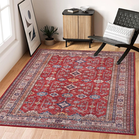 Washable Vintage Persian Style Carpet, Lightweight Floor Mat for Bedroom & Living Room, Soft Comfortable Modern Vintage Rug