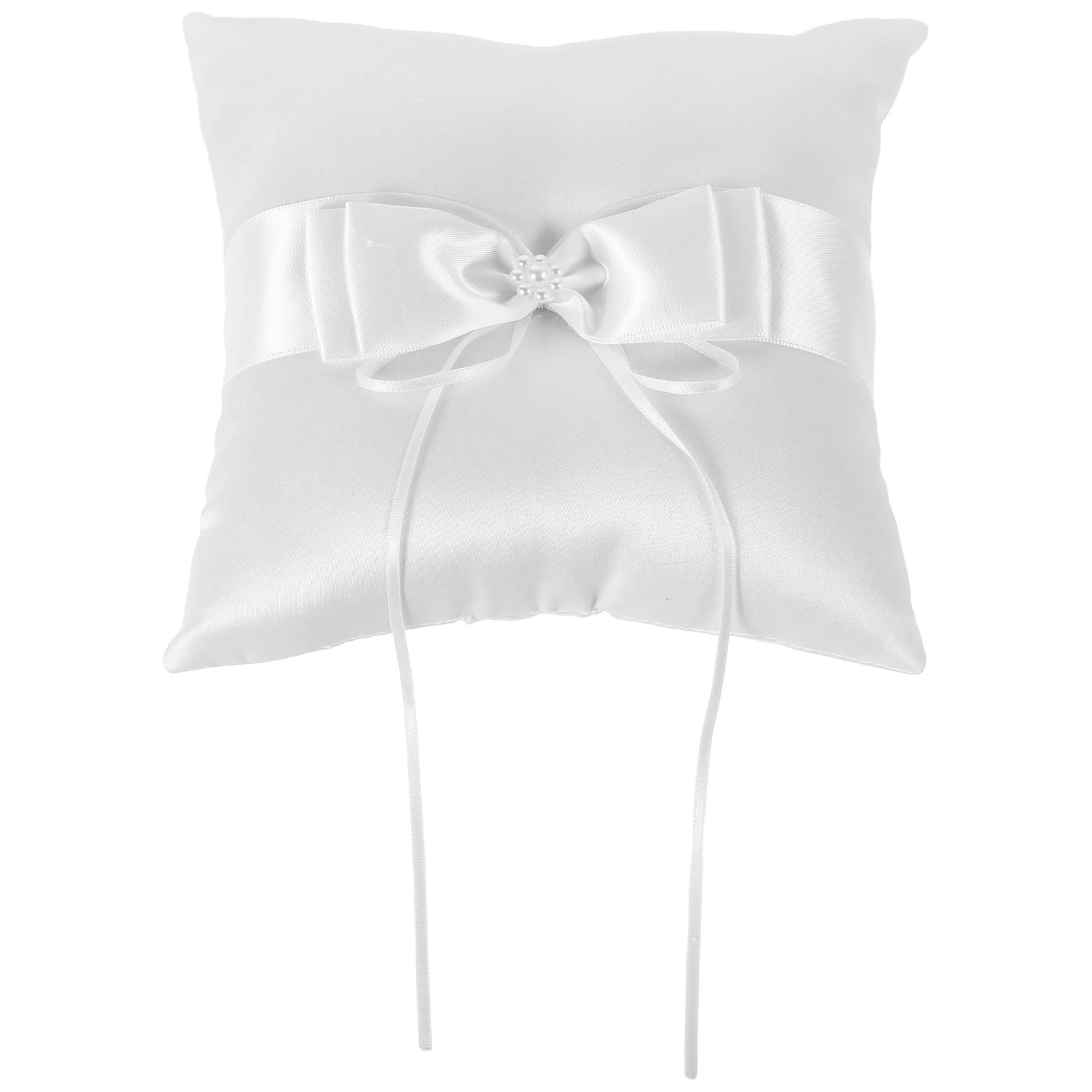 

Wedding Ring Cushion Pillow Flower Girl Bearer Beads Holder Bride Accessories Satin Polyester Unique Design Comfortable Support