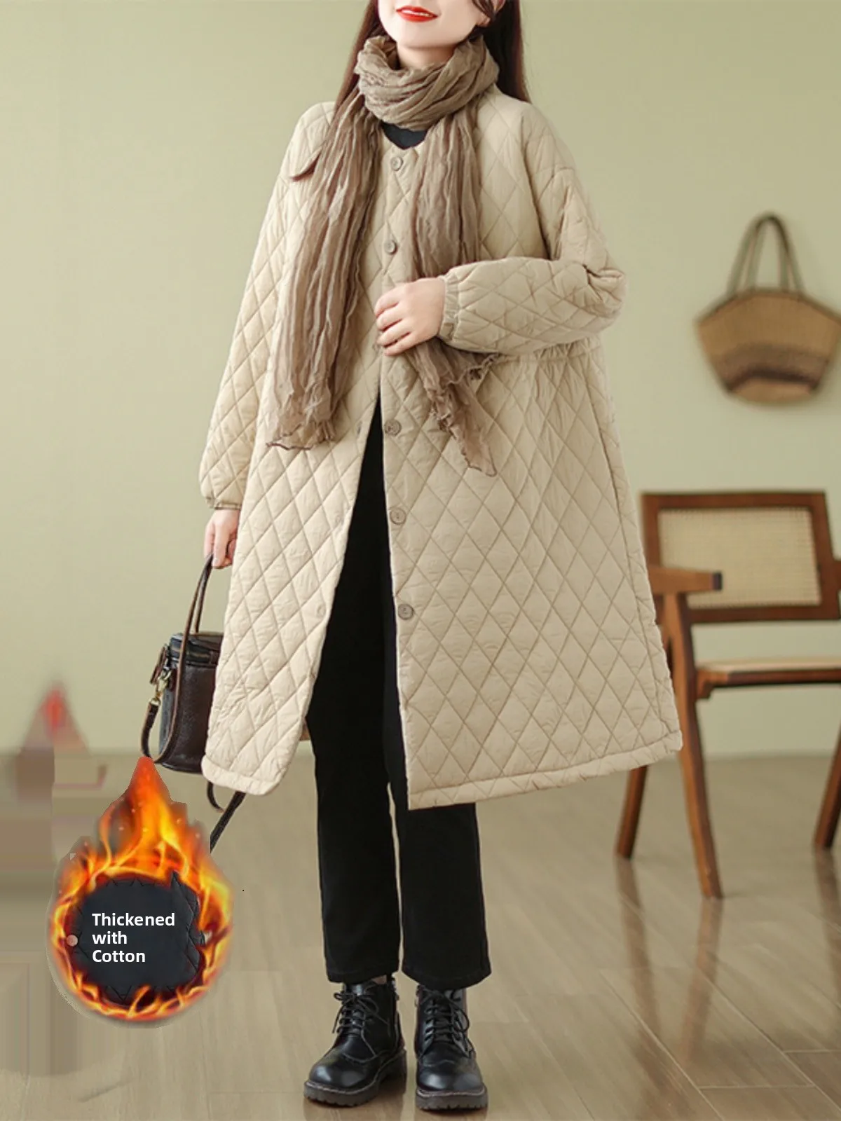 

Корейское легкое пуховое хлопковое тюлевое женское осенне-зимнее модное теплое стеганое пальто средней длины, верхняя одежда