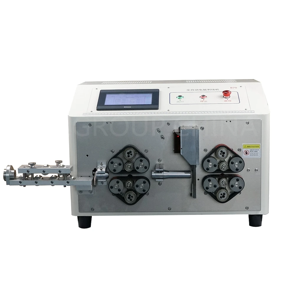 Máquina de descascamento e corte tipo rastreador, tela de toque totalmente automático, 16 rodas, 220V, 110V, B16, B25, B35, B70