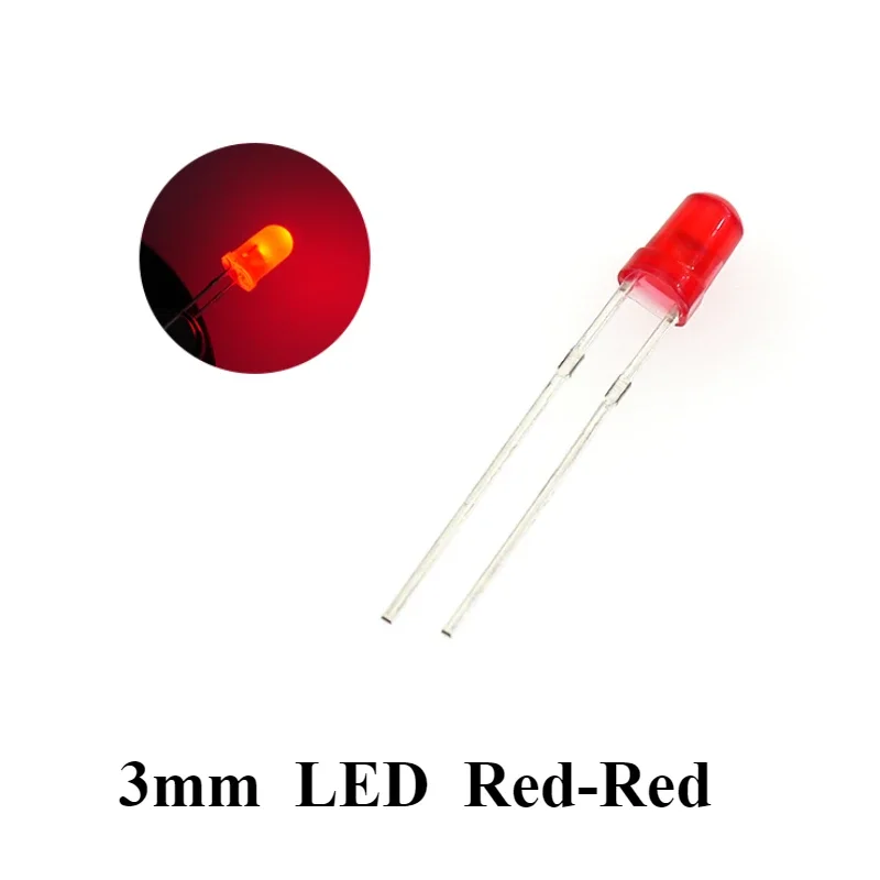 20/50/100Pcs/lot 3mm LED Diode F3 White Prussian Green Emerald Green Red Blue Yellow Orange Pink Purple DIY Light Emitting Diode