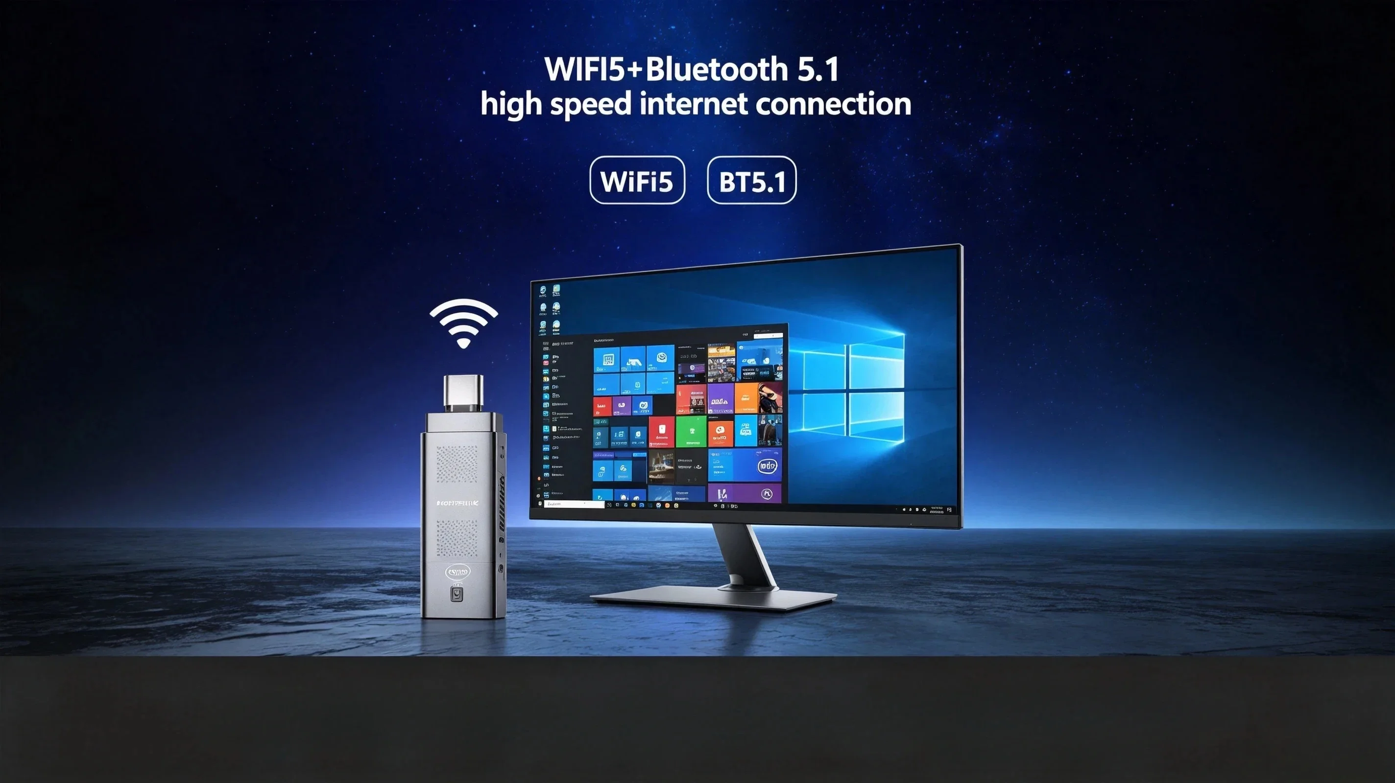 Morefine M1K Mini PC Stick Intel Celeron J5005/N5000 LPDDR4 8GB 128GB HDMI 2.0 4K 60Hz WIFI5 BT5.1 Pocket PC