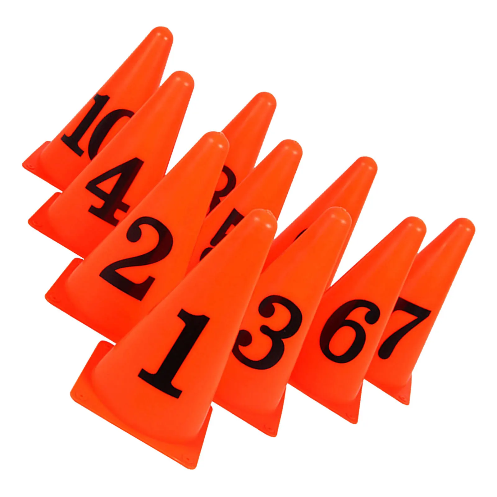 

10Pcs Marker Cones Durable Pe Material Bright Orange Black Football Training Obstacles for Soccer Basketball Tennis Speed