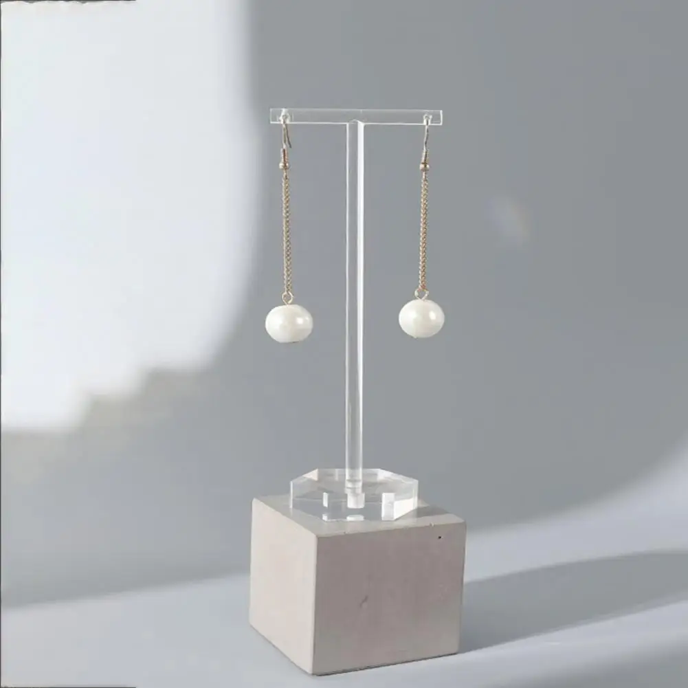 

Acrylic Premium Stable Dangle Earrings Display Stand Hexagon/Rectangle/Round Base for Jewelry Store