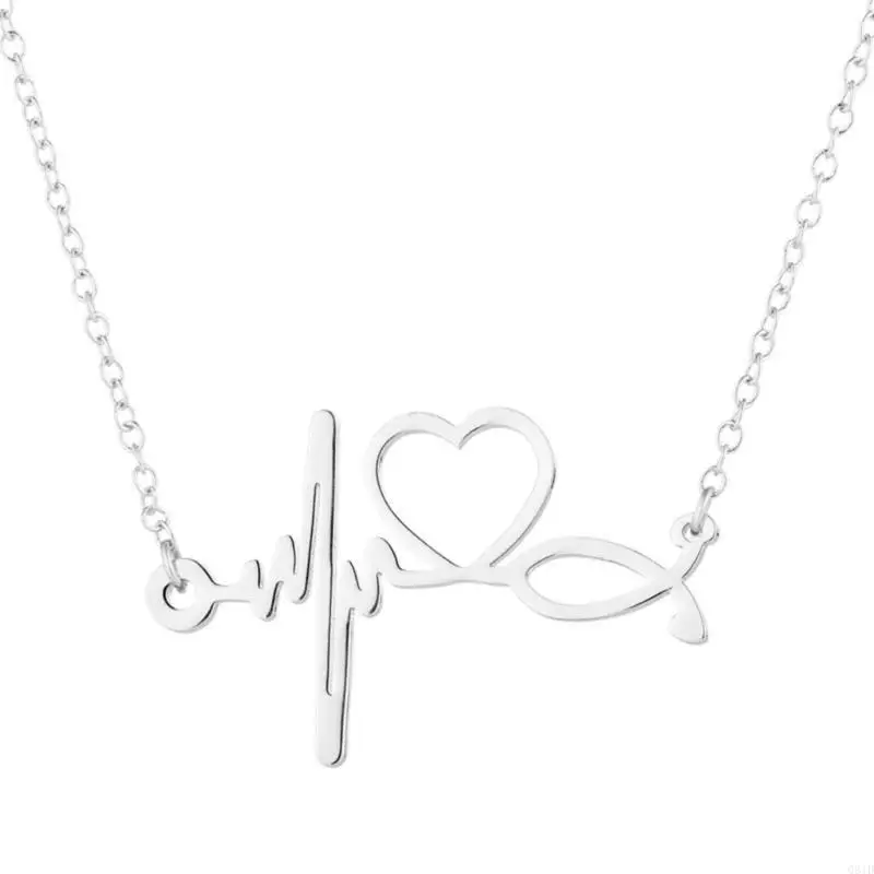  Contemporary ECG Pendant Necklace for Hospital Career Pride Clavicle Chain Gift