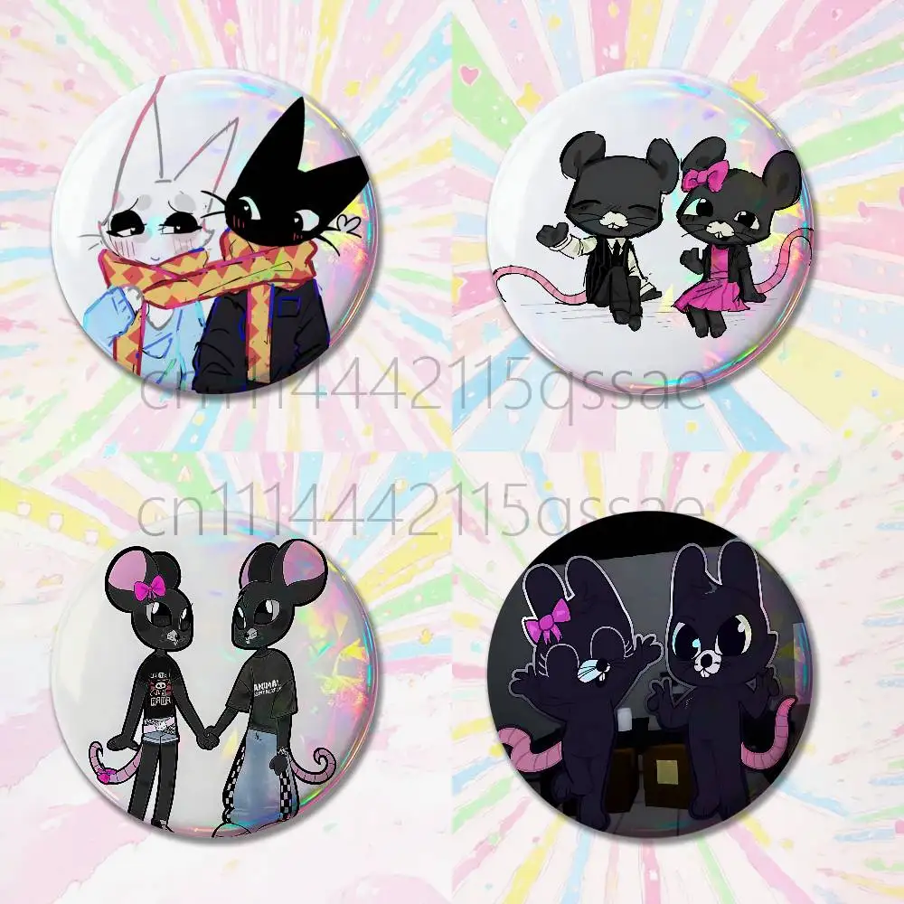 Twins At The Carousel R-Ratthew R-Rattina Pin Button Custom Anime Role Old-school Brooch Cartoon Collar Badge Jewelry Gift Fans