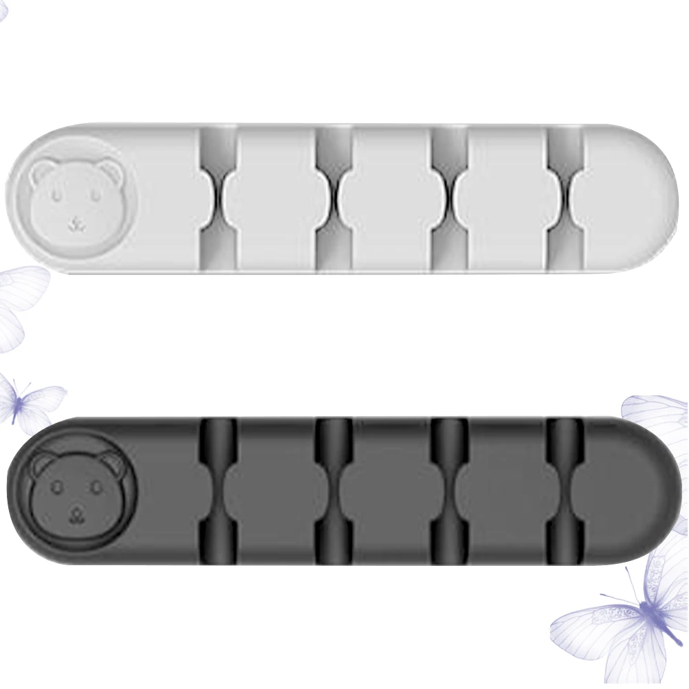 

2 Pcs Wire Fixer Cable Organizer Management Electronic Fastener Desktop Cord Silicone Holder