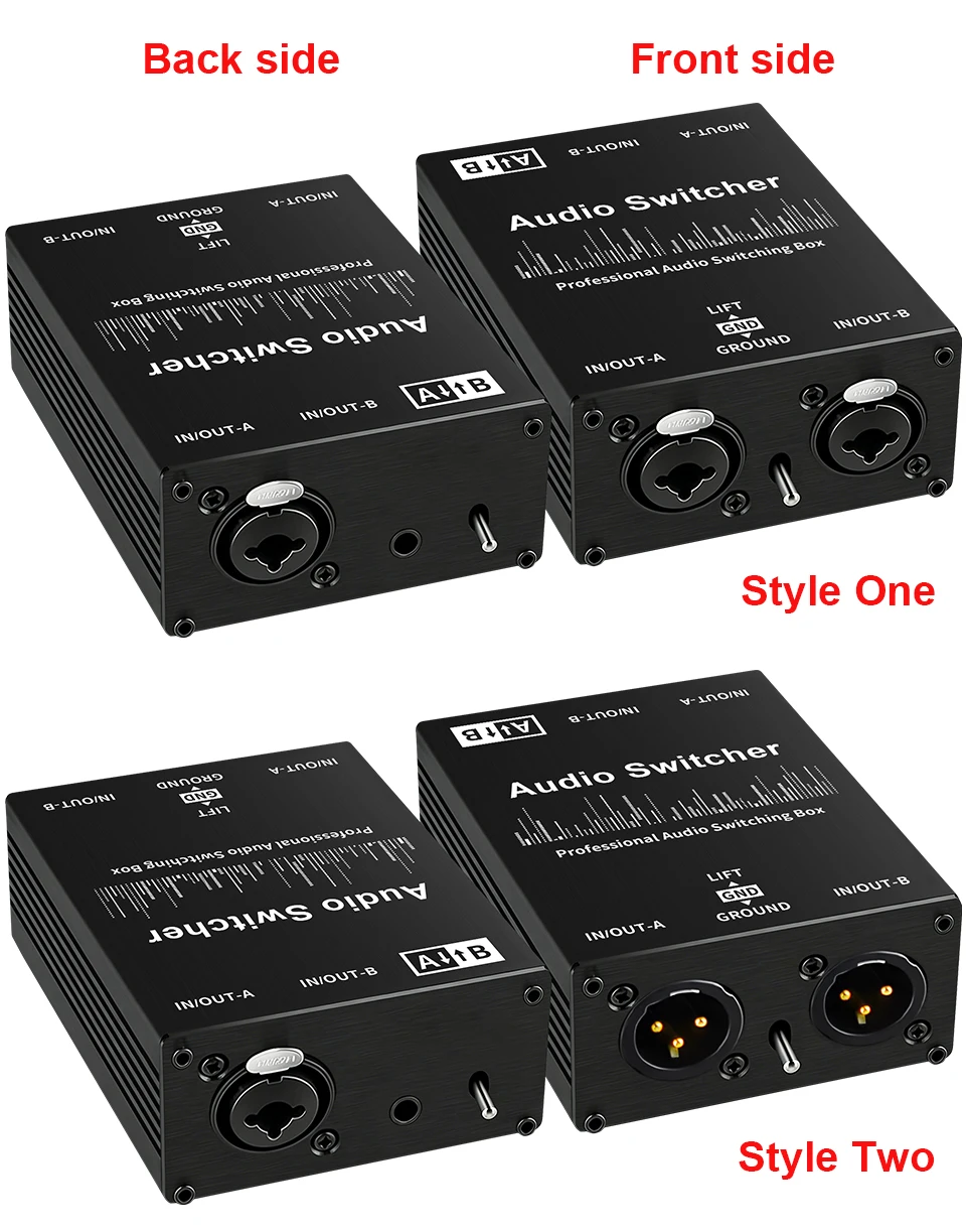 Neuer manueller Selektor für Mikrofon-Soundkarten-Mixer XLR-Symmetrischer Audio-Umschalter 2-Eingänge-1-Ausgang oder 1-Eingang-2-Ausgänge passiv – Detail 2