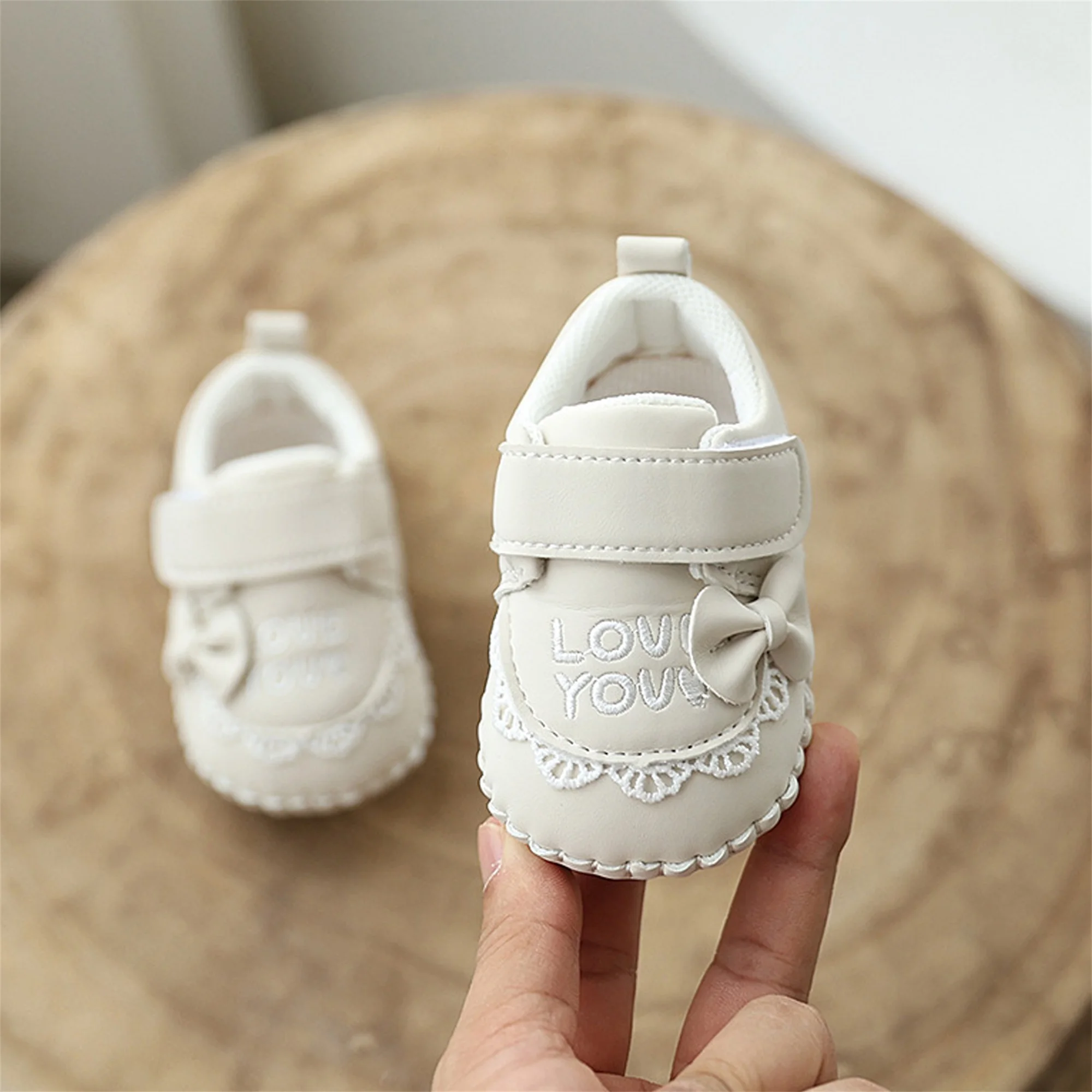 

Туфли Мэри Джейн с блестящими пайетками для маленьких девочек, Нескользящие туфли для первых ходунков с блестящим бантом для принцессы для малышей