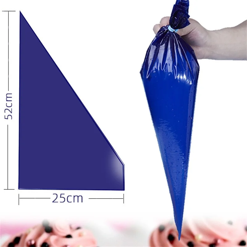 Bolsa de glaseado desechable profesional, 50 Uds./rollo, bolsa de manga gruesa, bolsas de pastelería, accesorios para hornear pasteles, herramienta para hornear, pastelería