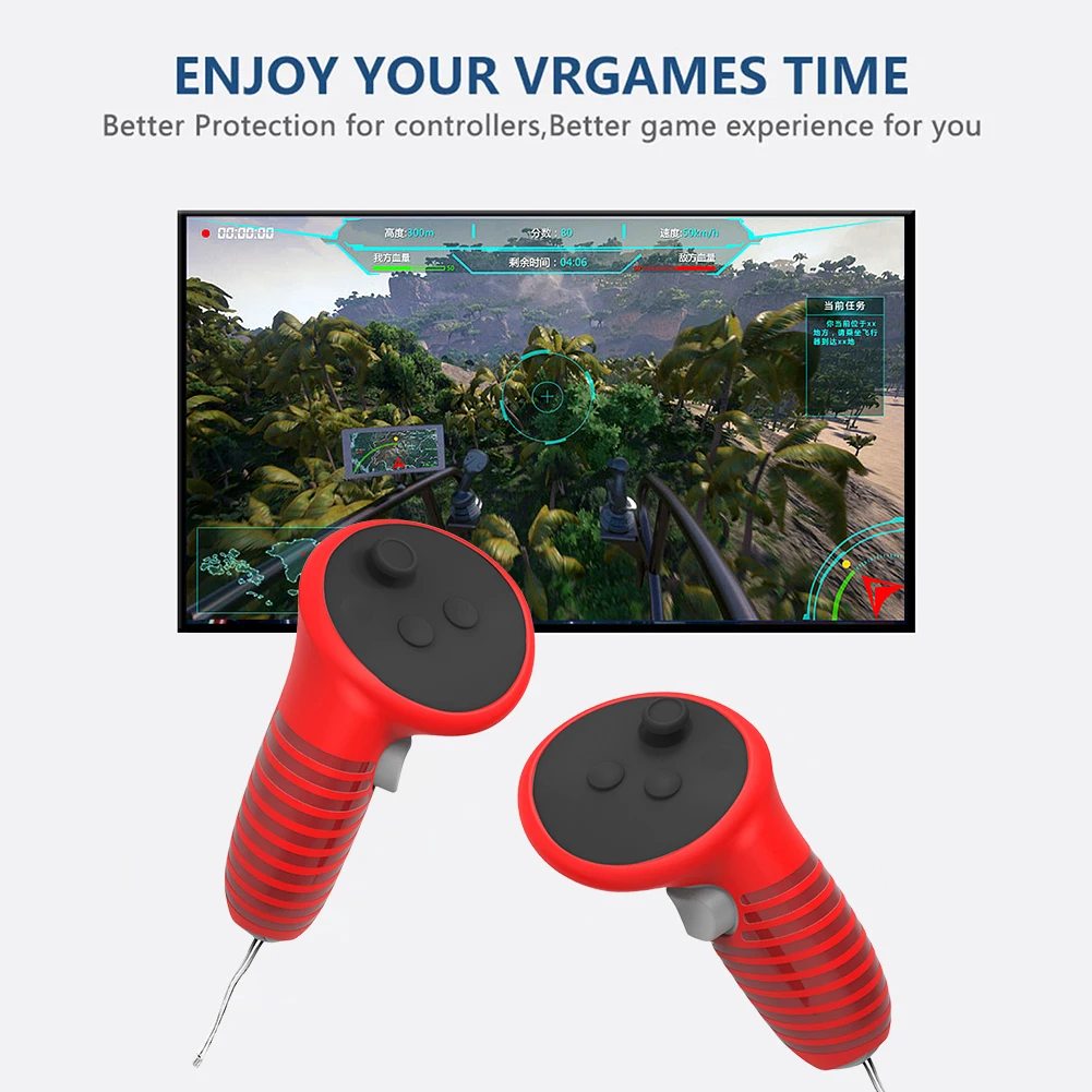 1 زوج سيليكون عصا التحكم يغطي مكافحة سقوط غمبد غطاء مقبض عدم الانزلاق مع حزام قابل للتعديل ل ميتا كويست 3 VR الملحقات