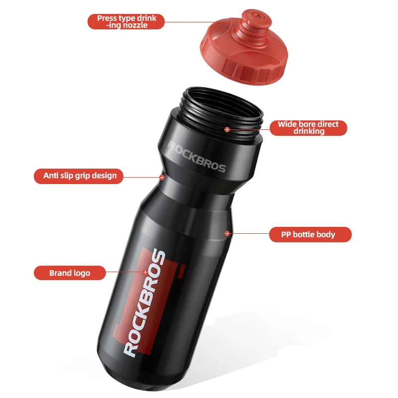 ROCKBROS 750ml Water Bottle Bicycle Water Drink Bottle Outdoor Sports Bottle Drinkware Travel Portable Water Kettle Bike Part