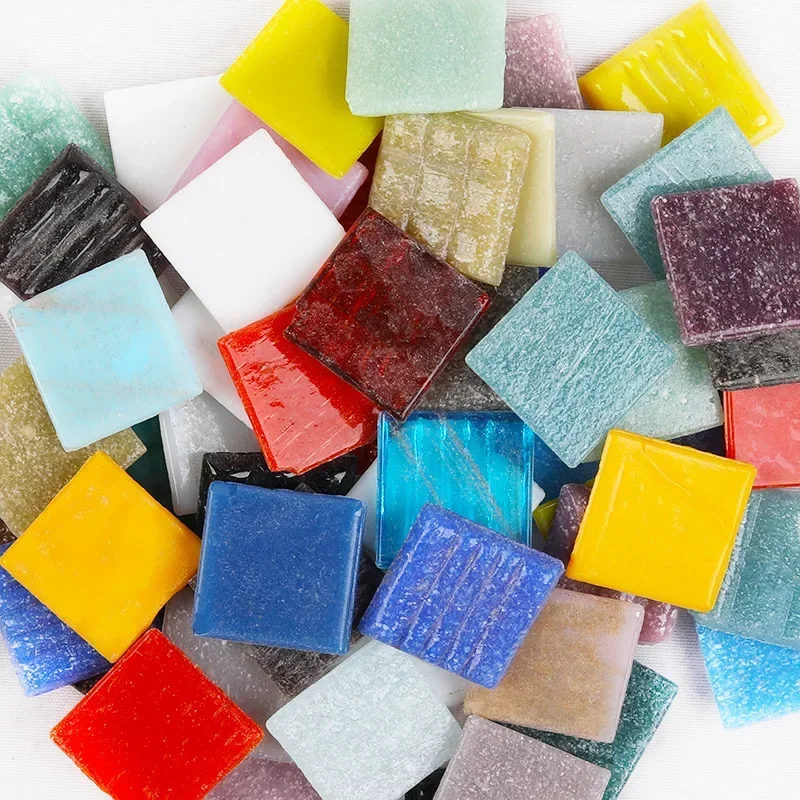 [Clearance Sale]85g/3oz approx.30pcs Mosaic Quartz Tiles 2cm/0.78in Square Tile 0.4cm/0.15in Thickness DIY Mosaic Material